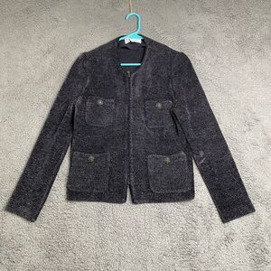 St. John Collection by Marie Gray Knit Full Zip Sweater Jacket Women's Sz 6 VTG